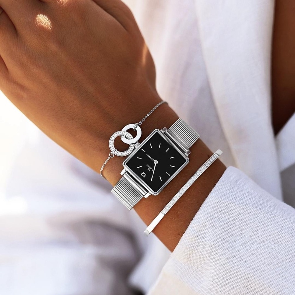 Black & Silver Waldor & Co. Watch (Women)